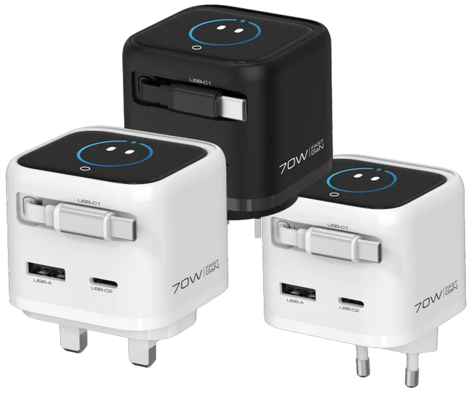 OPT-W016 70W GaN Charger with Retractable Cable