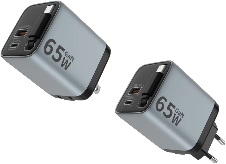 OPT-W023 65W GaN Charger with Retractable Cable