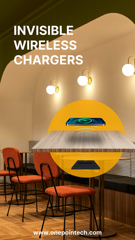 invisible wireless chargers for restaurants