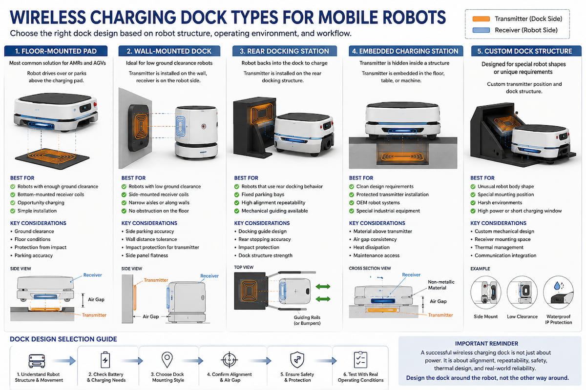 wireless charging dock types for mobile robots
